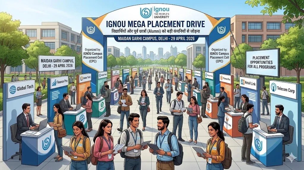 IGNOU Placement 2026, Job Fair in IGNOU Delhi, IGNOU Career Drive April 29,दिल्ली रोजगार मेला इग्नू