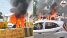 moradabad car fire delhi lucknow highway