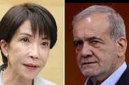 Sanae Takaichi talks to Masoud Pezeshkian
