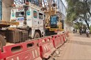 Steel girders will be installed on the railway flyover