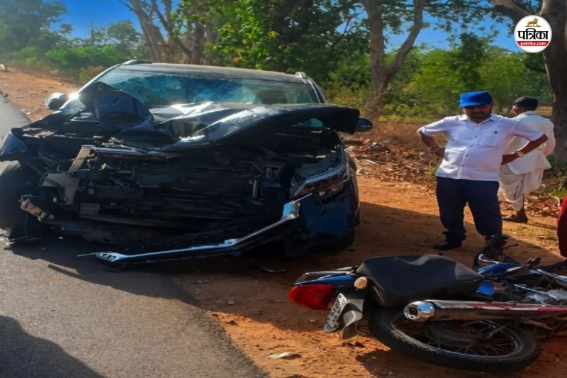 Banswara Road Accident BJP leader son and nephew bike hit by car One critical condition