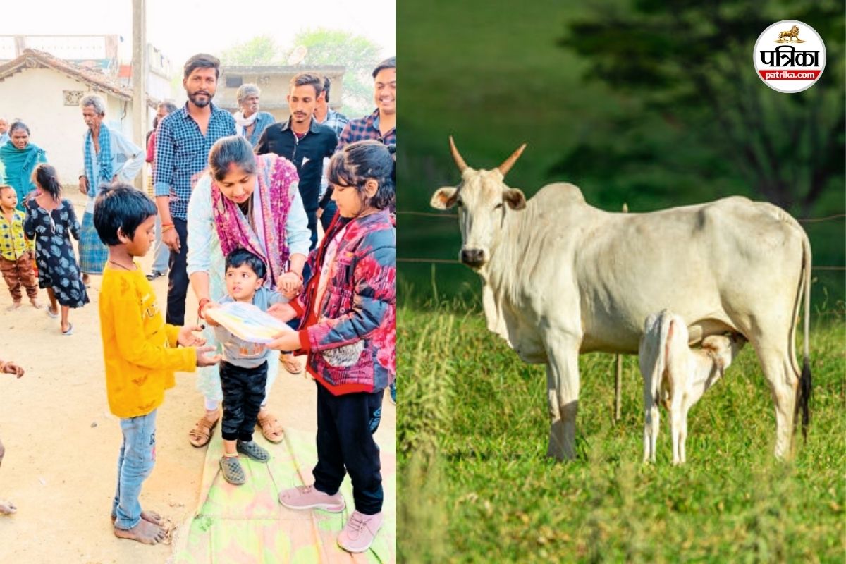 4 साल का अनुराज बना ‘नन्हा गौ-रक्षक’ (फोटो सोर्स- पत्रिका)