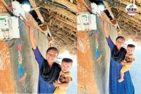 घरों में बल्ब जले तो हर चेहरे पर दिखी खुशी (फोटो सोर्स- पत्रिका)