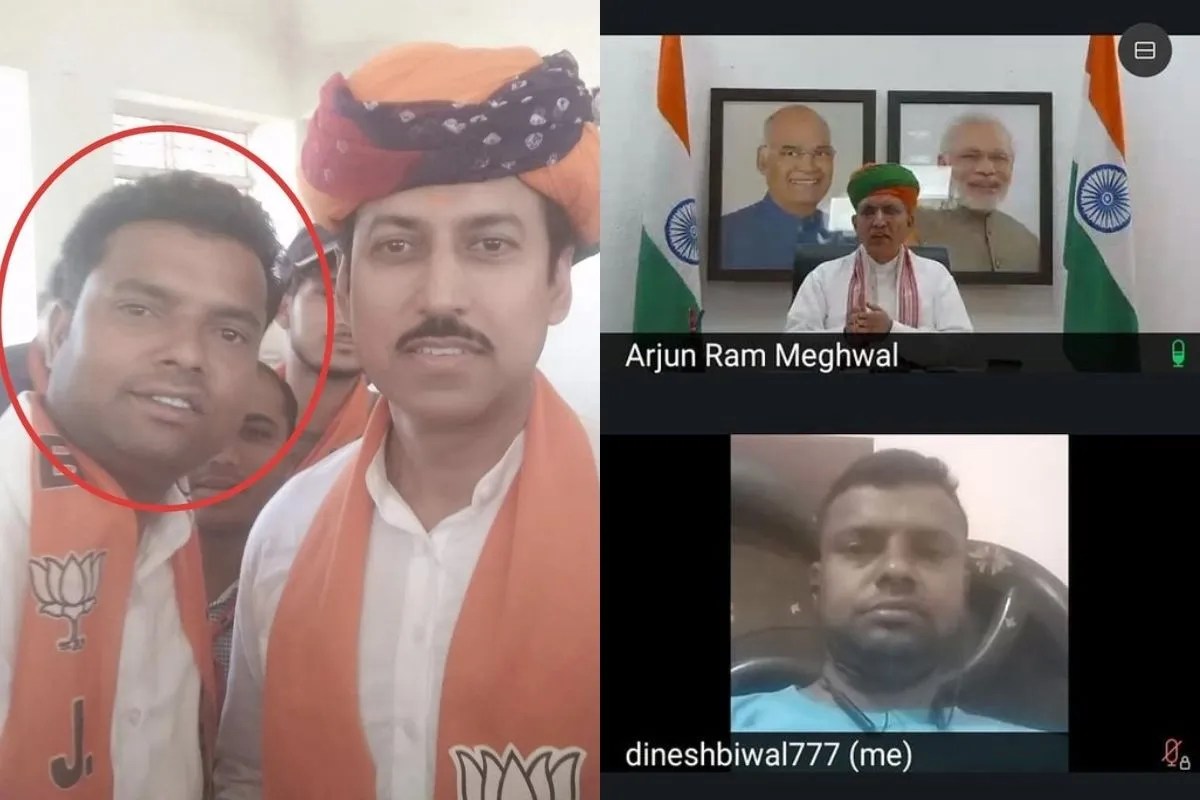 भाजपा नेताओं के साथ दिनेश बिवाल