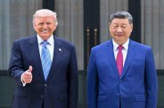 Donald Trump at a meeting with Xi Jinping.