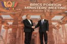 Iranian Foreign Minister Seyed Abbas Araghchi welcomed by Indian counterpart, S. Jaishankar.