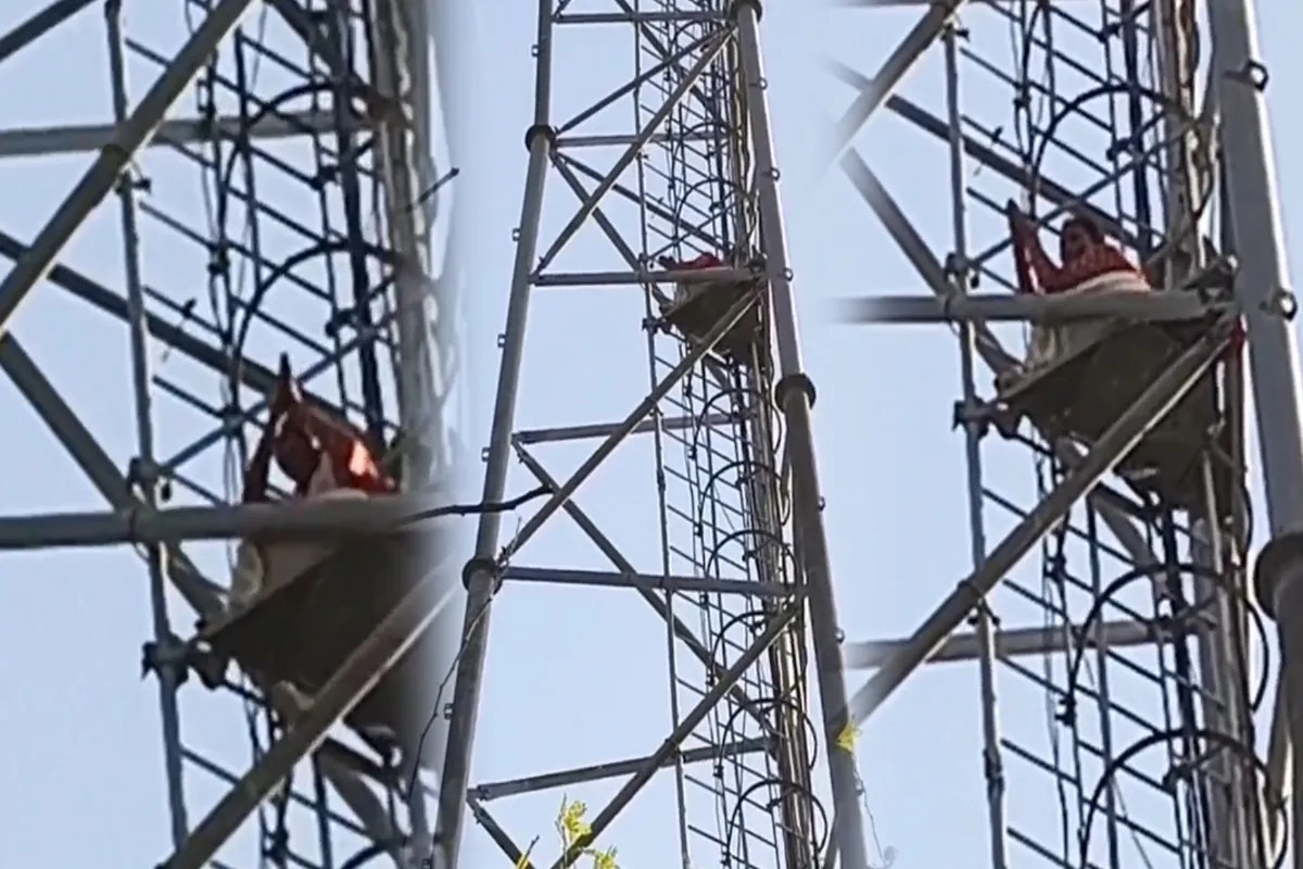 Kanpur News, Maharajpur News, Mobile Tower Drama