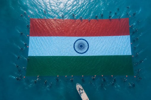 Andaman Largest Underwater National Flag Guinness Record