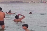Beer in ganga river in Varanasi