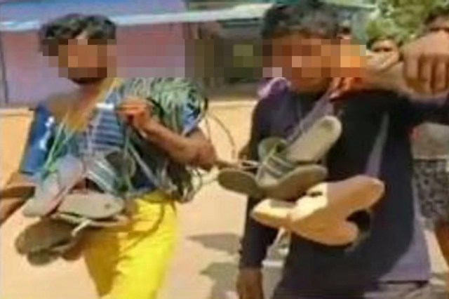 Shoes garland, 2 young man wear shoes garland, Crime news