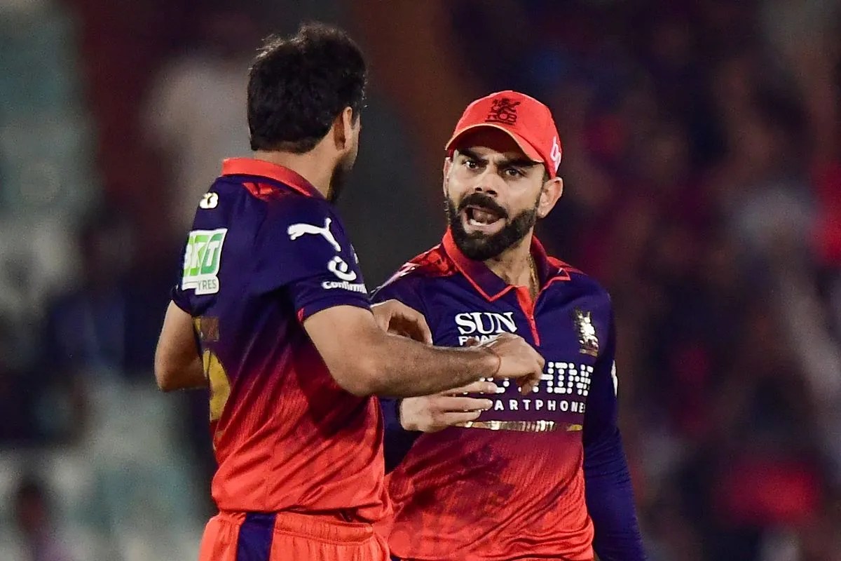 IPL 2026 RCB vs KKR Virat Kohli Celebrating wicket with bhuvneshwar kumar