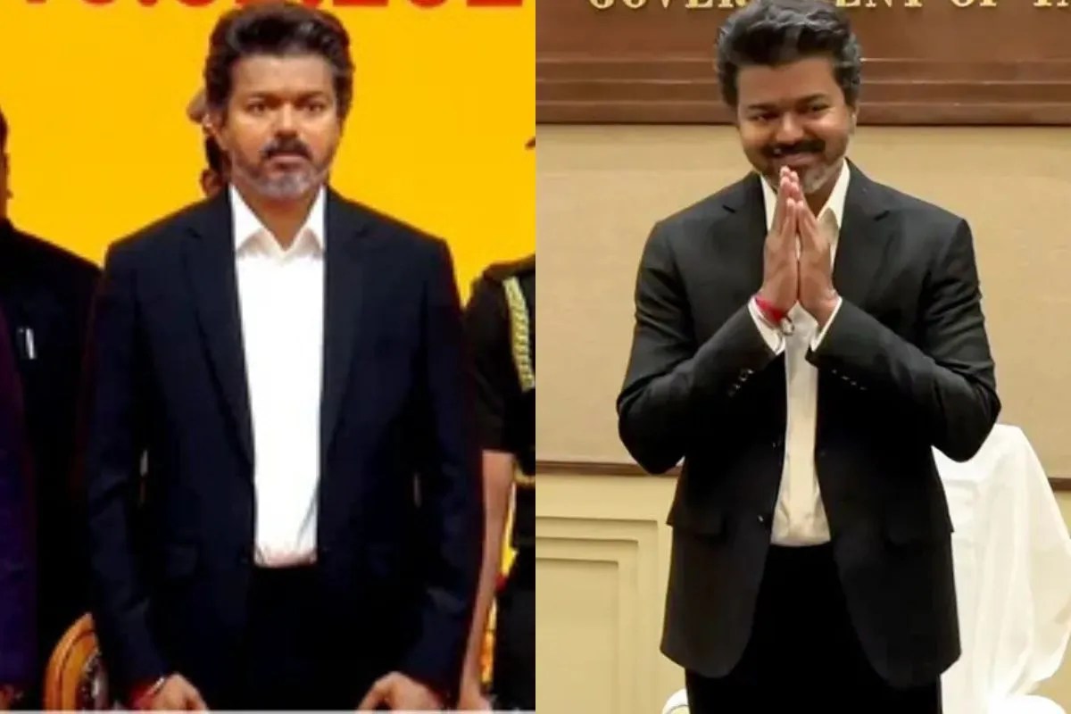 Vijay Black Pantsuit Oath Ceremony