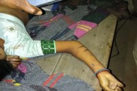 Husband dance near wife body, Wife murder