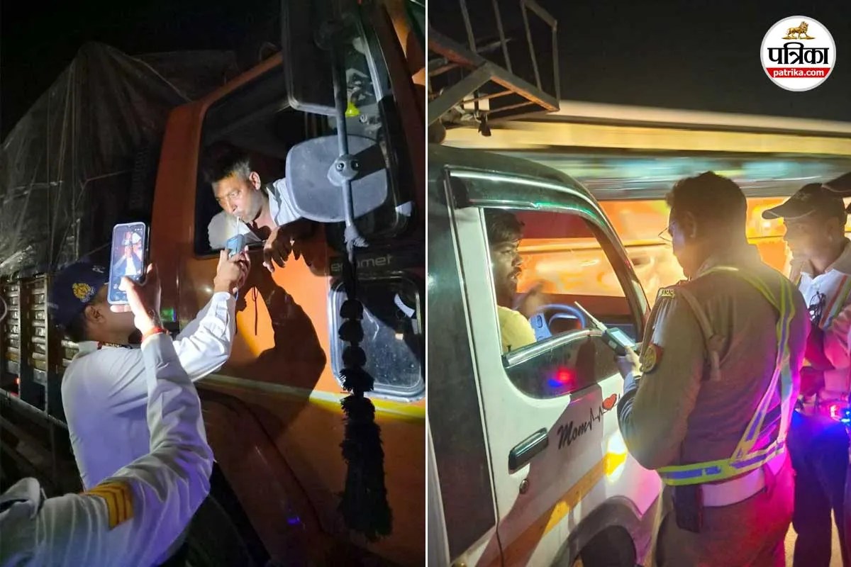 amroha police night traffic checking drive