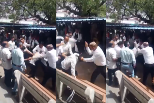Lawyers beat youth video viral district court premises mp news
