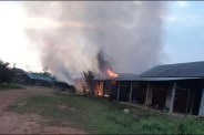 Burnt houses in Manipur