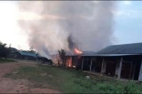 Burnt houses in Manipur