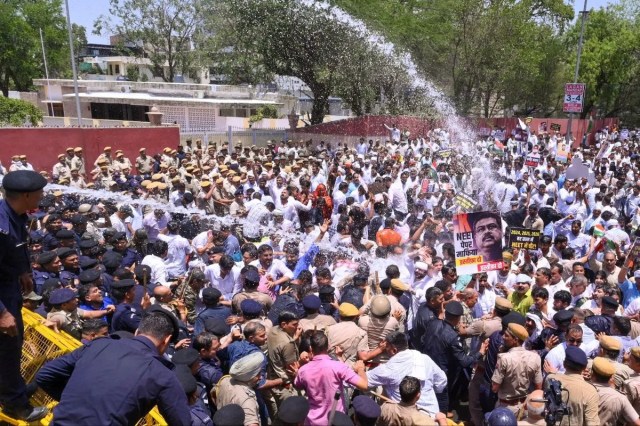 Congress protest against neet paper leak