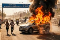 delhi car fire mehrauli badarpu