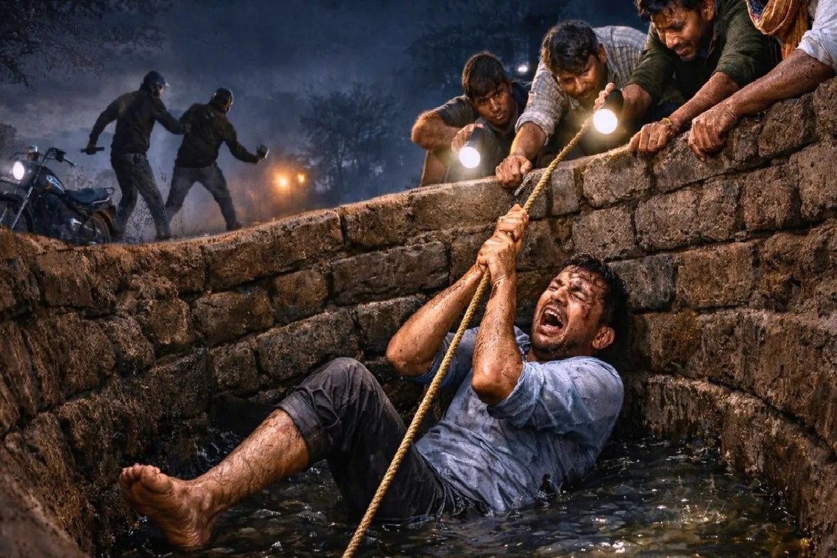loot victim thrown into well cried all night rescued by villagers MP News