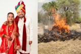 couple cremated on same pyre died in accident Salkanpur Mata Temple mp news
