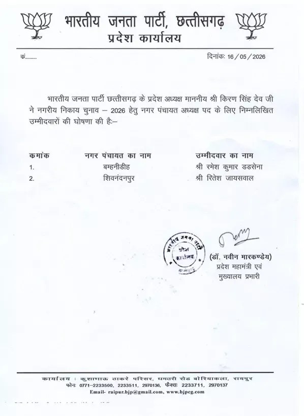 Chhattisgarh BJP Candidate