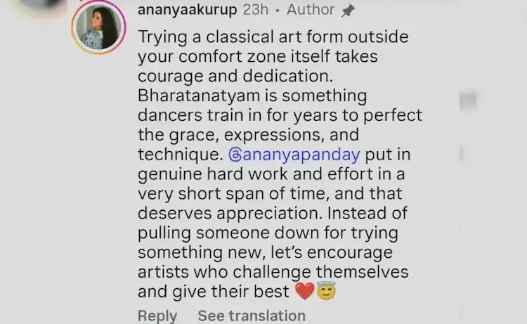 Ananya Panday Bharatanatyam Row