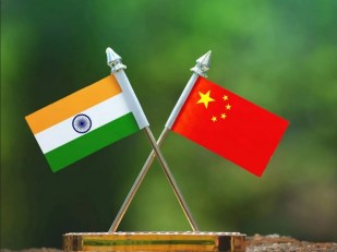 Flags of India and China