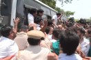 NSUI protest outside the NTA office