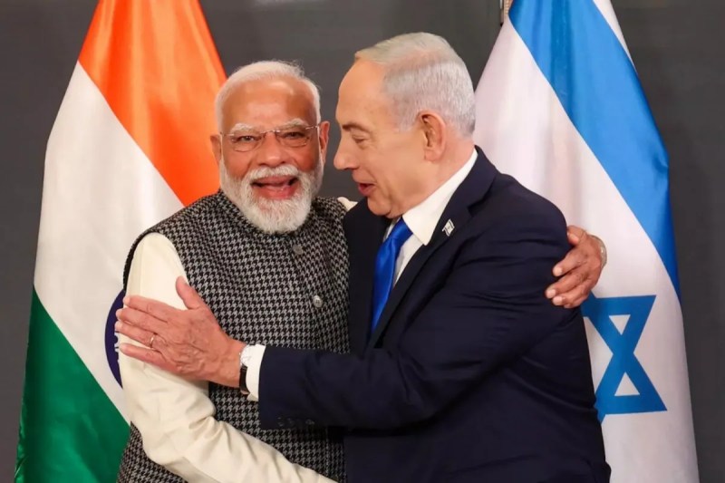 PM Narendra Modi with Benjamin Netanyahu