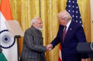 Indian Prime Minister Narendra Modi with US President Donald Trump