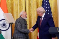 Indian Prime Minister Narendra Modi with US President Donald Trump