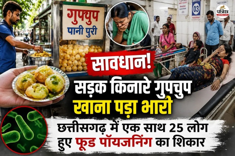 सावधान! सड़क किनारे गुपचुप खाना पड़ा भारी, छत्तीसगढ़ में एक साथ 25 लोग हुए फूड पॉयजनिंग का शिकार(photo-AI)
