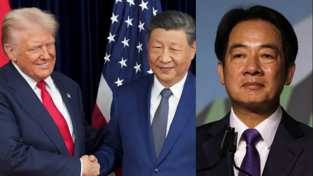 Donald Trump, Xi Jinping and Lai Ching-te