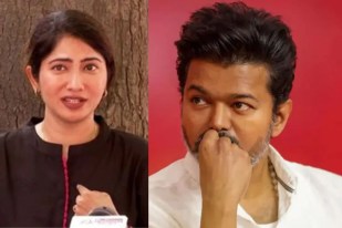 Actress Julie allegation on Vijay and tvk supporters said my miscarriage of tami nadu cm who is she