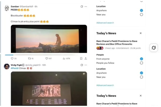 Peddi Twitter Review In Hindi