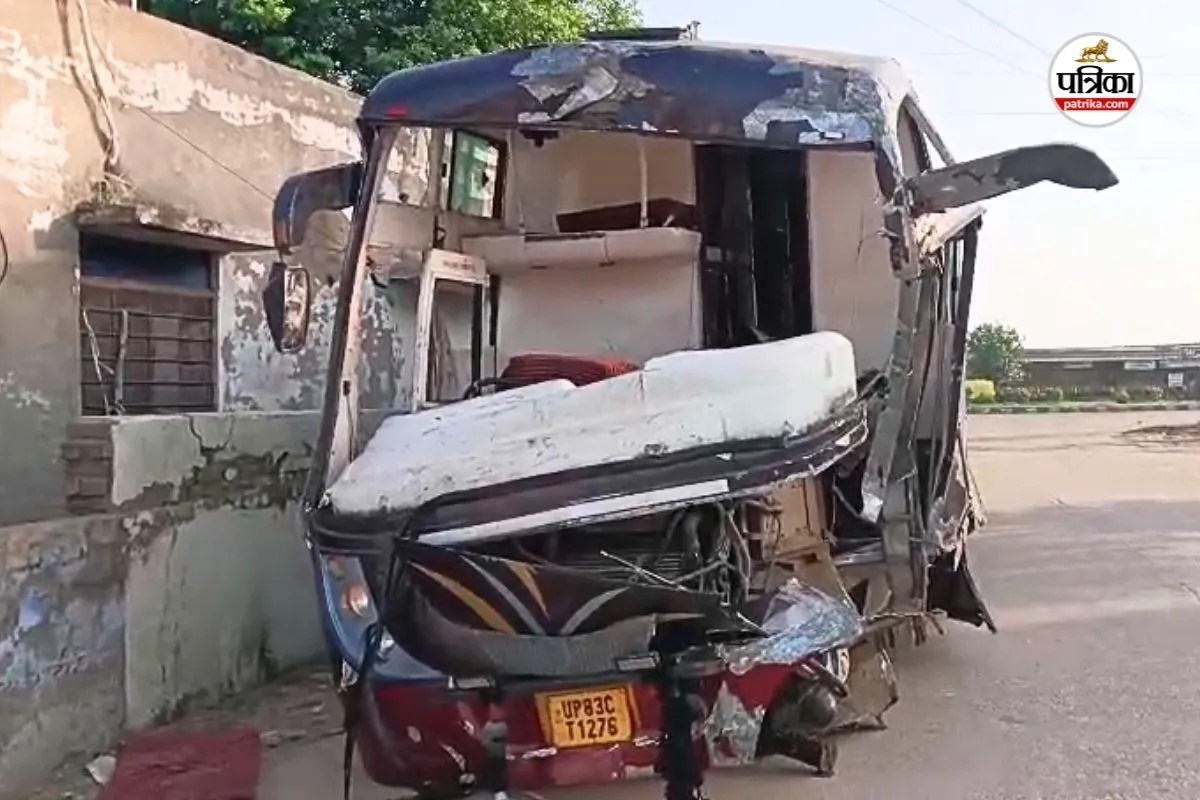Bharatpur Halena Bus Accident Morena To Surat Sleeper Bus Flips On National Highway
