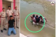 Bikaner police seeing accused jumped into canal workers caught him in filmy style