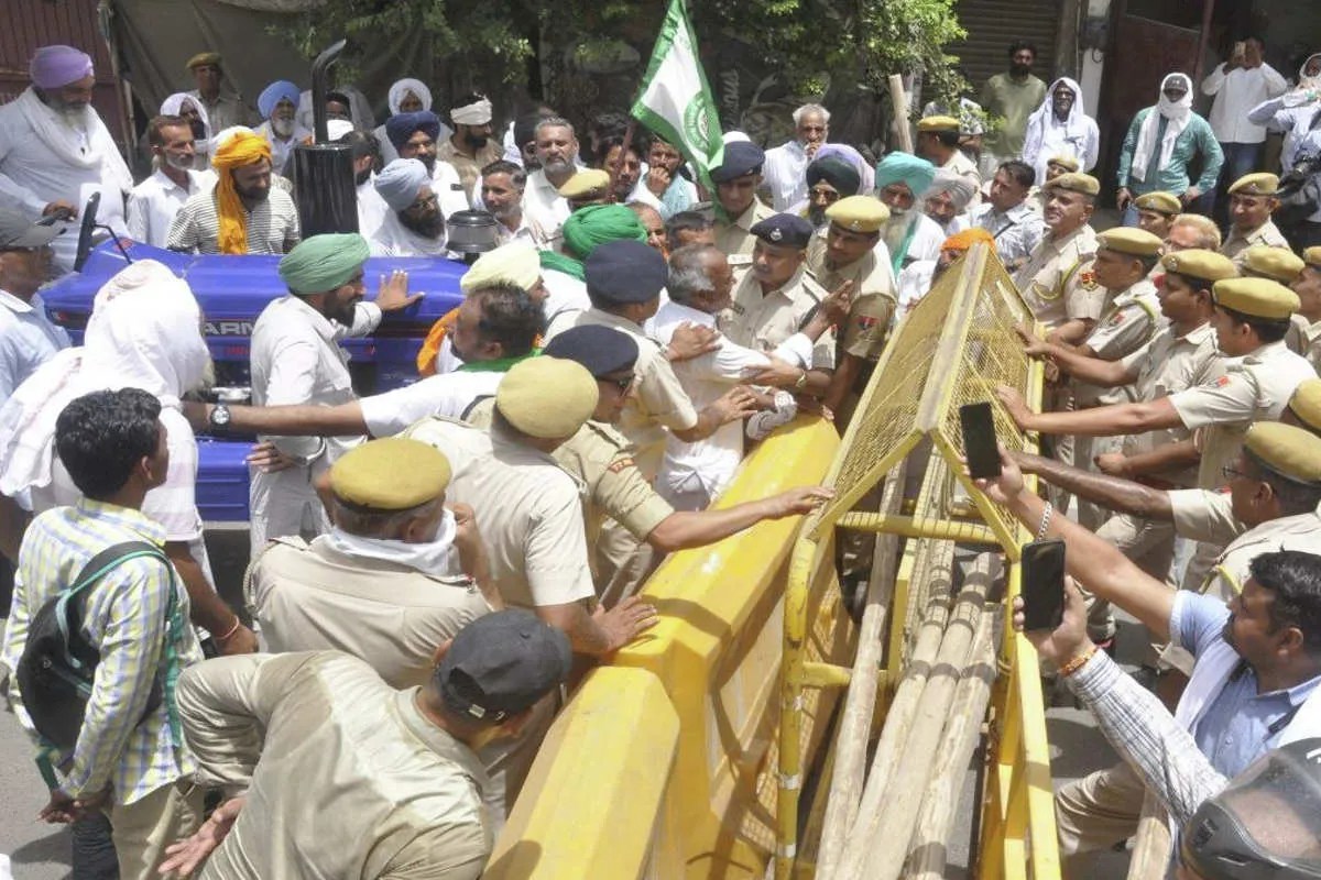 Farmers protest in Sriganganagar