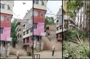 जयपुर परकोटे में गिराई गई पांच मंजिला खतरनाक इमारत, तीन महीने से दहशत में थे लोग