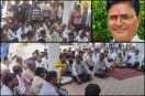 जयपुर के मनोहरपुर में बीजेपी नेता रामवतार असवाल की हत्या के बाद घटनास्थल पर जुटी पुलिस और ग्रामीणों की भीड़।
