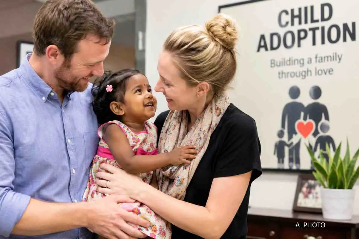Child adoption: कानूनी प्रक्रिया के बाद अमरीकी महिला को सौंपी बच्ची (Photo Source: AI Image)