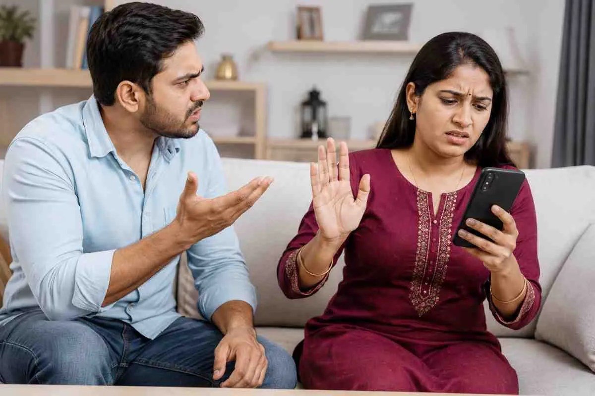Domestic disputes: घरेलू विवादों में मोबाइल अहम कड़ी (Photo Source: AI Image)