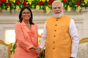 PM Modi and Venezuela Acting Prez Delcy Rodriguez meeting