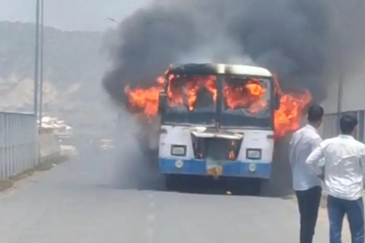 Rajasthan roadways bus fire