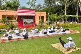 शहीद चंद्रशेखर आज़ाद पक्षी विहार में गूंजा योग का संदेश, प्रकृति से जुड़ने का मिला अवसर (फोटो सोर्स : भाषा संवाद WhatsApp News Group)