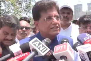 Union Minister Piyush Goyal planting a tree for sustainability,Minister Piyush Goyal participating in the green initiative.