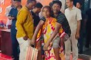 Woman carries disabled husband on back to Suvendu's Janata Darbar