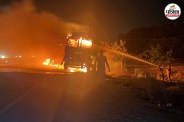 barabanki highway truck trailer accident fire two dead