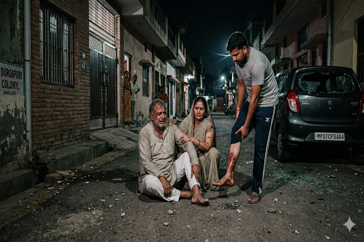 मॉडिफाइड साइलेंसर की आवाज का विरोध करने पर आधी रात गुंडों का हमला, बेटे का पैर गर्म साइलेंसर से जलाया; एक आरोपी की पहचान